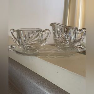 Glass cream & sugar set